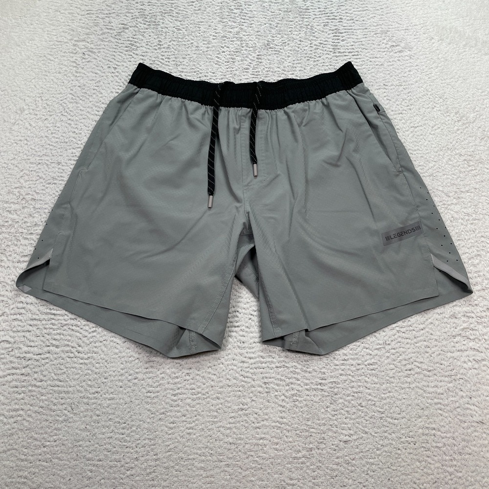 Legends Shorts Men's Size Large (Fits 32) Gray Drawstring 7" Active Gym